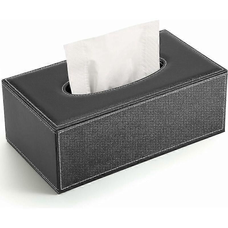 Tissue Box Cover, Rectangular PU Leather Tissue Box Holder, 25.5*13.5*9.5cm