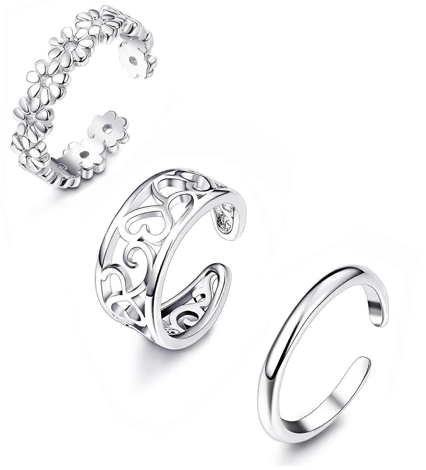 3 Pcs Toe Rings for Women Girls, Open Toe Rings Adjustable Small Finger ...