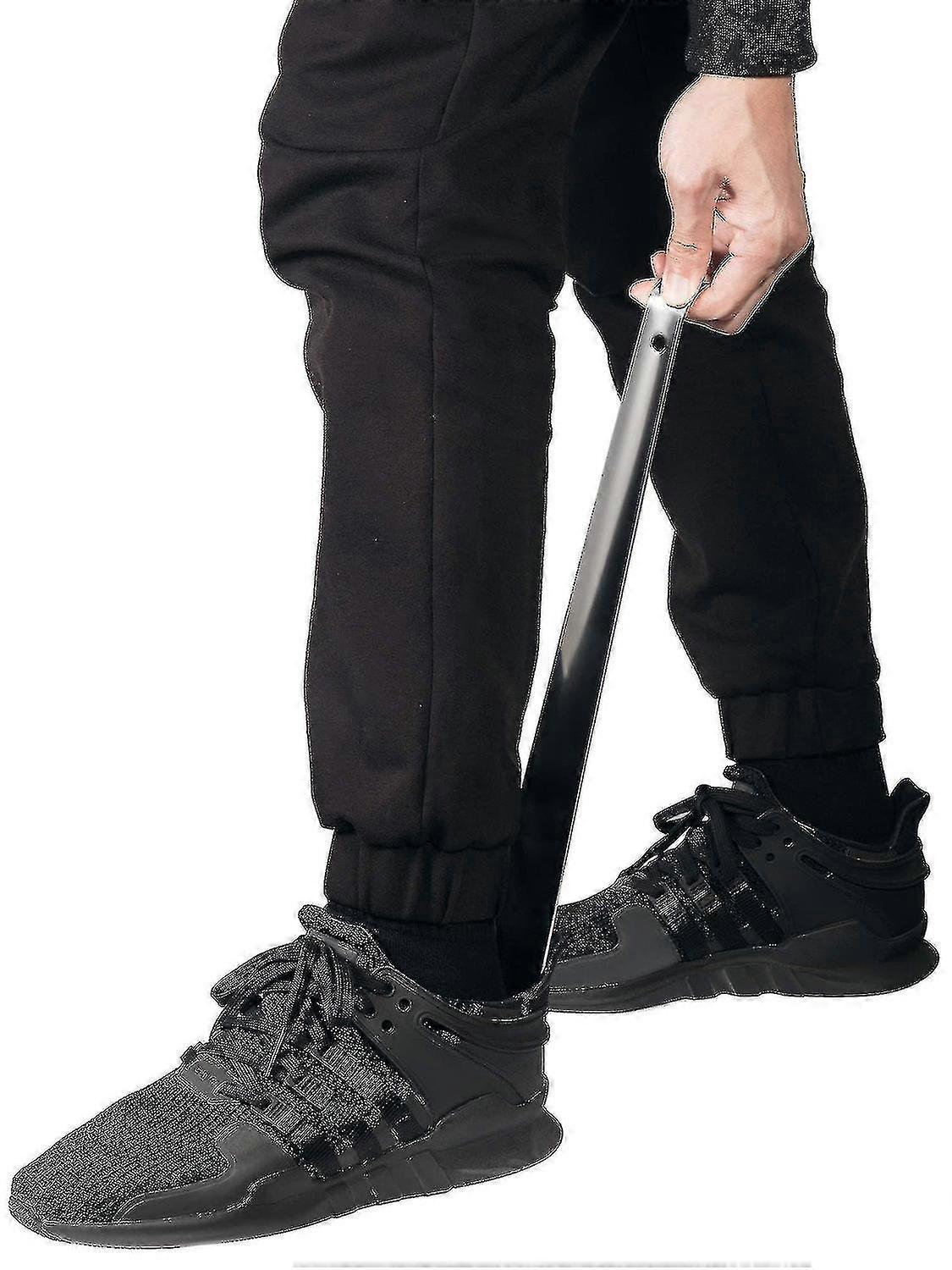 FALKON Heavy Duty Long Handle Metal Shoe Horn For Seniors, Men, Women, Kids | Made In USA