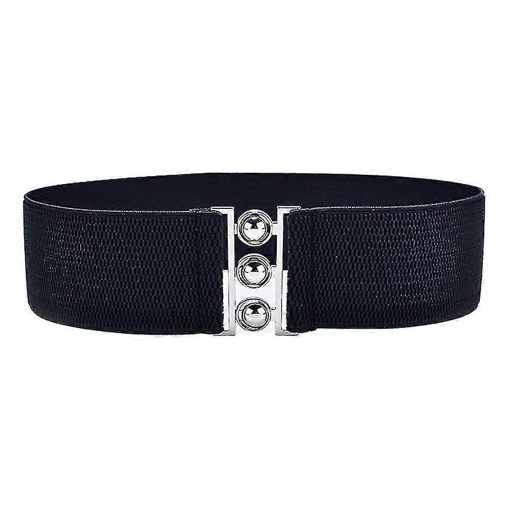 Enkelt Elastiskt Band Metall Ball Spänne Kvinnor Midjeband Kläder Skärp Korsettbälte