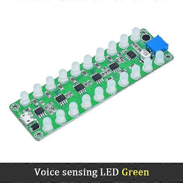 Voice control induction power amplifier audio level meter LED indicator flashing melody light stereo 3-color mixing light