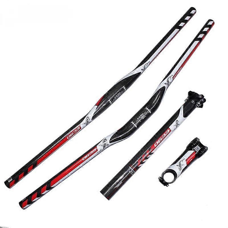 Guidon de vélo plat / élévateur en fibre de carbone entièrement en fibre de carbone + tige de selle en carbone + produit à haute résistance EC90