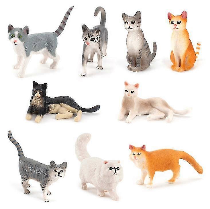 Realistic Small Cat Figures Toy Set