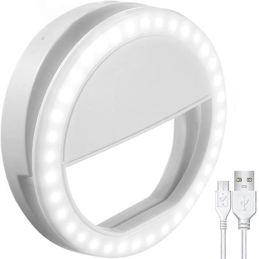 Portable Selfie Ring Light with Rechargeable Battery and Adjustable Brightness