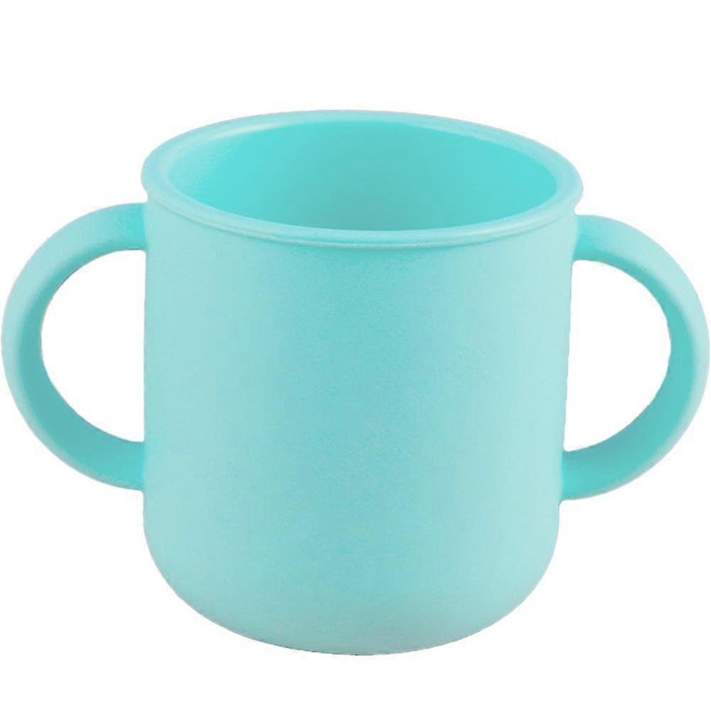 Silicone Training Cup for Infants, Toddler Learning Cup with Two Handles, Baby Open Cup, Blue