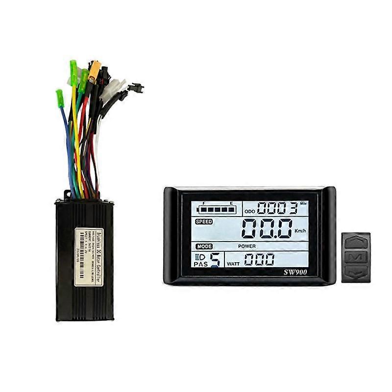 24V 36V 48V 500W 750W Three-Mode 9 Tubes Brushless 26A Controller Kit Freno Acceleratore con Display LED SW900 Parti E-Bike