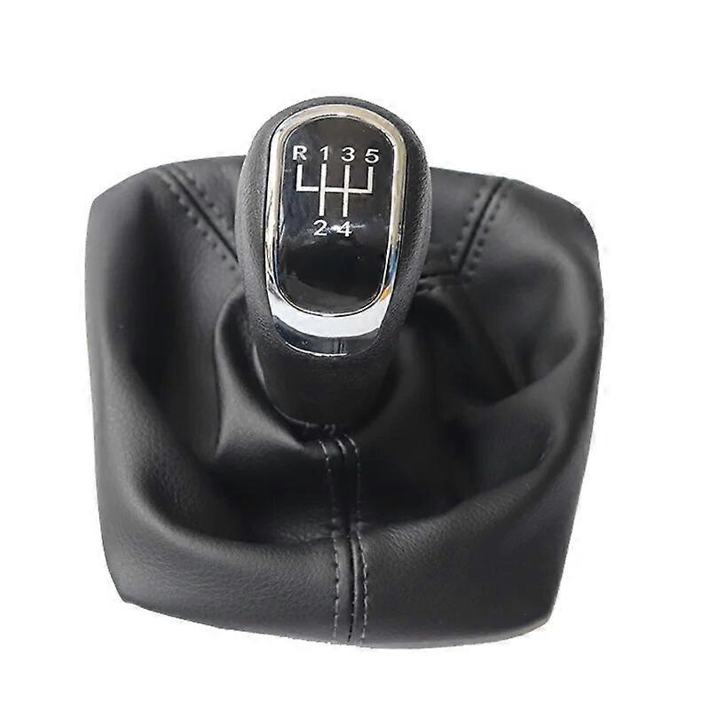 Chrome & Leather Car Shift Gear Knob Lever Gaitor Boot Cover For Skoda Octavia A5 A6 2004-2012