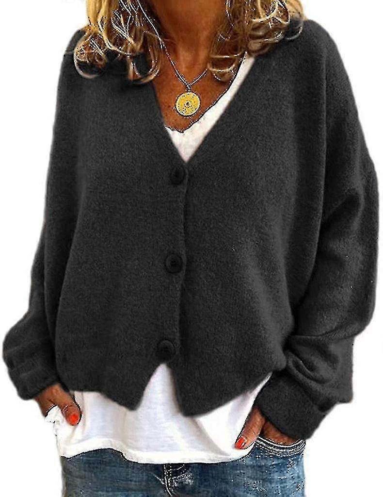 Damen Pullover Gestrickt Casual V-Ausschnitt Igan Pullover