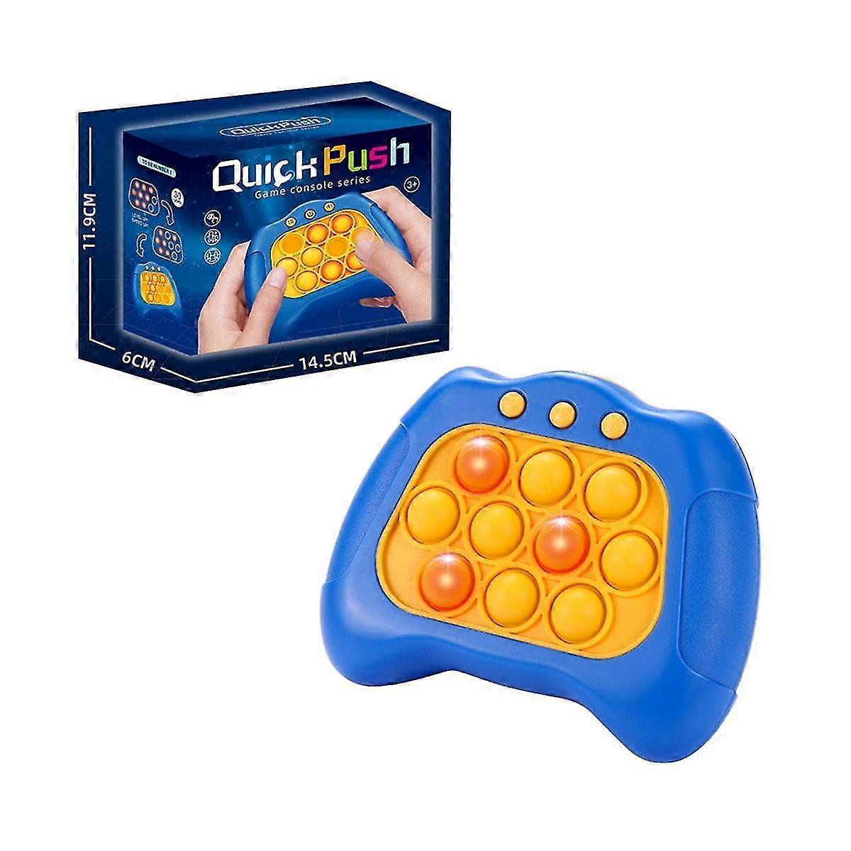 Electronic Game Light Push Bubble Poplight Fidget Game Speed Quick Push Up Bubble Stress Toy Blue