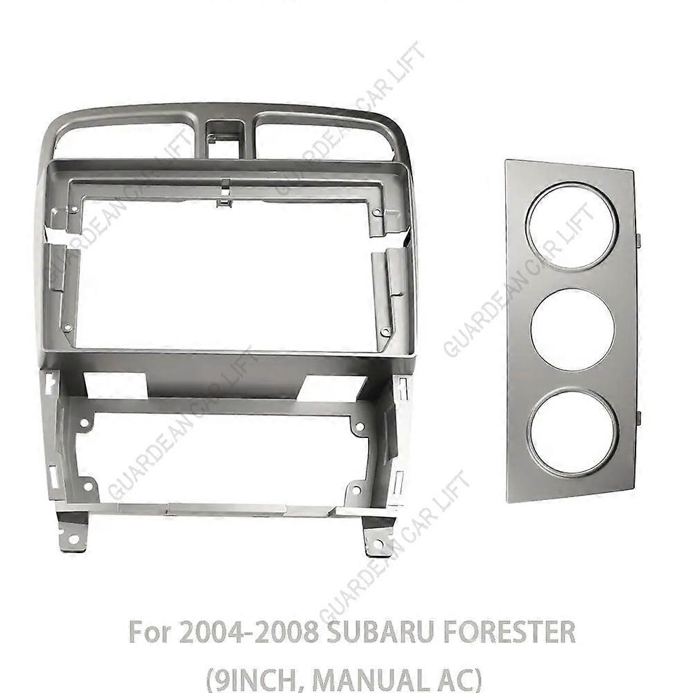 For 2004-2008 SUBARU FORESTER (9INCH, MANUAL AC)Car Radio Fascias Android GPS MP5 Stereo Player 2 Din Head Unit Panel Dash Frame