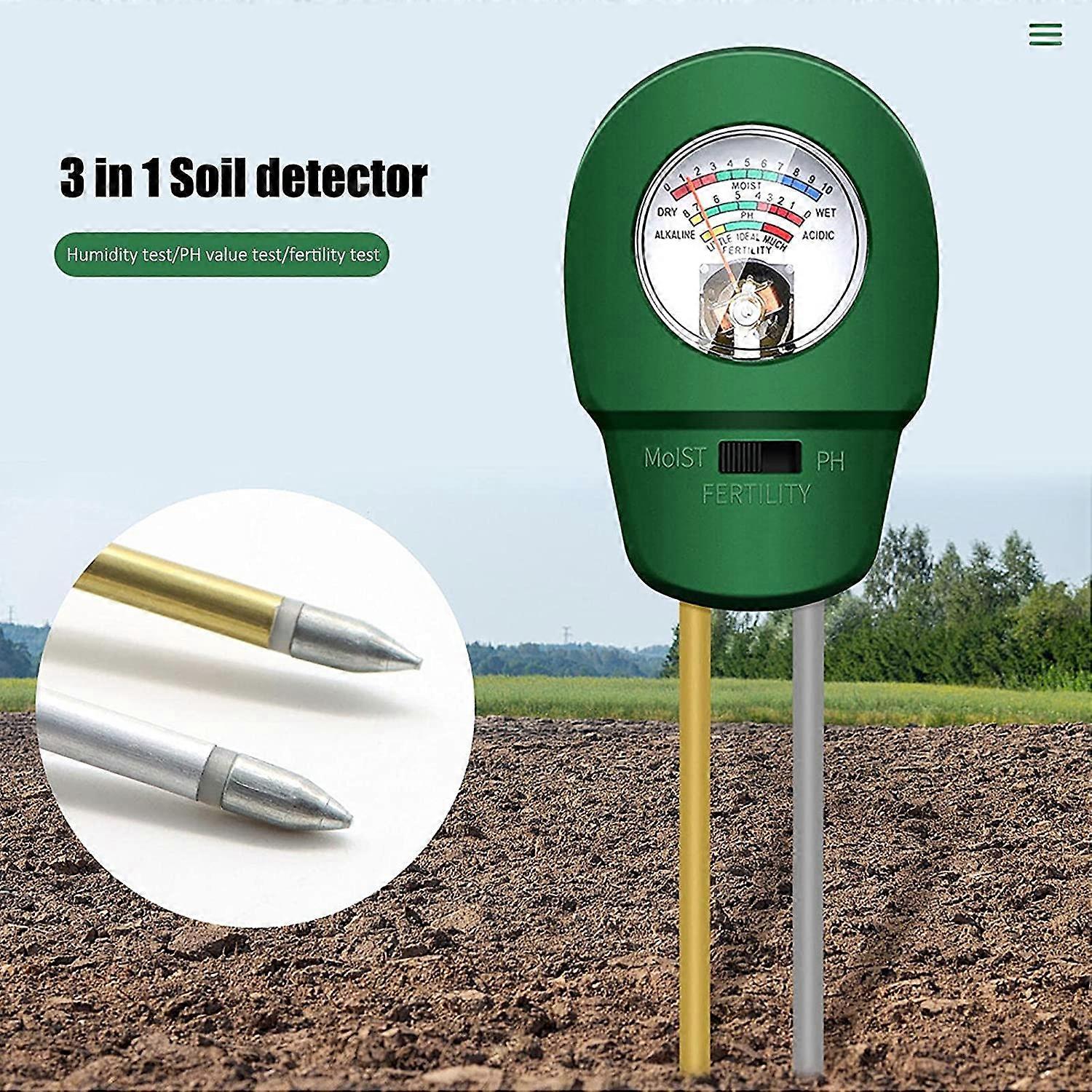 3 in 1 Soil Moisture Fertility Meter Flower Meter PH Testing Fertility Soil Meter Gardening Tool For Lawn/Outdoor/Indoor