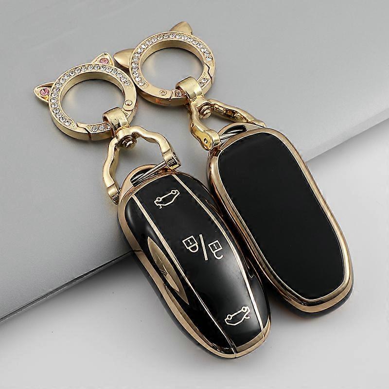 TPU Car Smart Remote Key Case Cover Shell Fob Keyring for Tesla Model 3 Y Model S Model X Key Bag Holder Protector Accessories