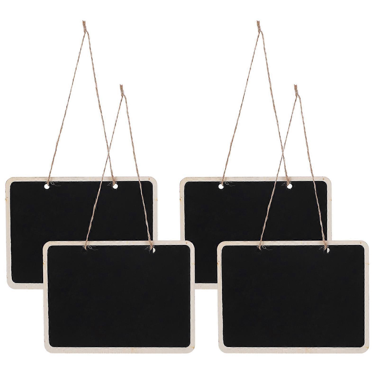 4 PCS Mini Tableaux Noirs Rectangulaire Suspendu Tableau Noir Double Face Tableau De Fête De Mariage Numéro Place Tag Message Board Signes Memo Board