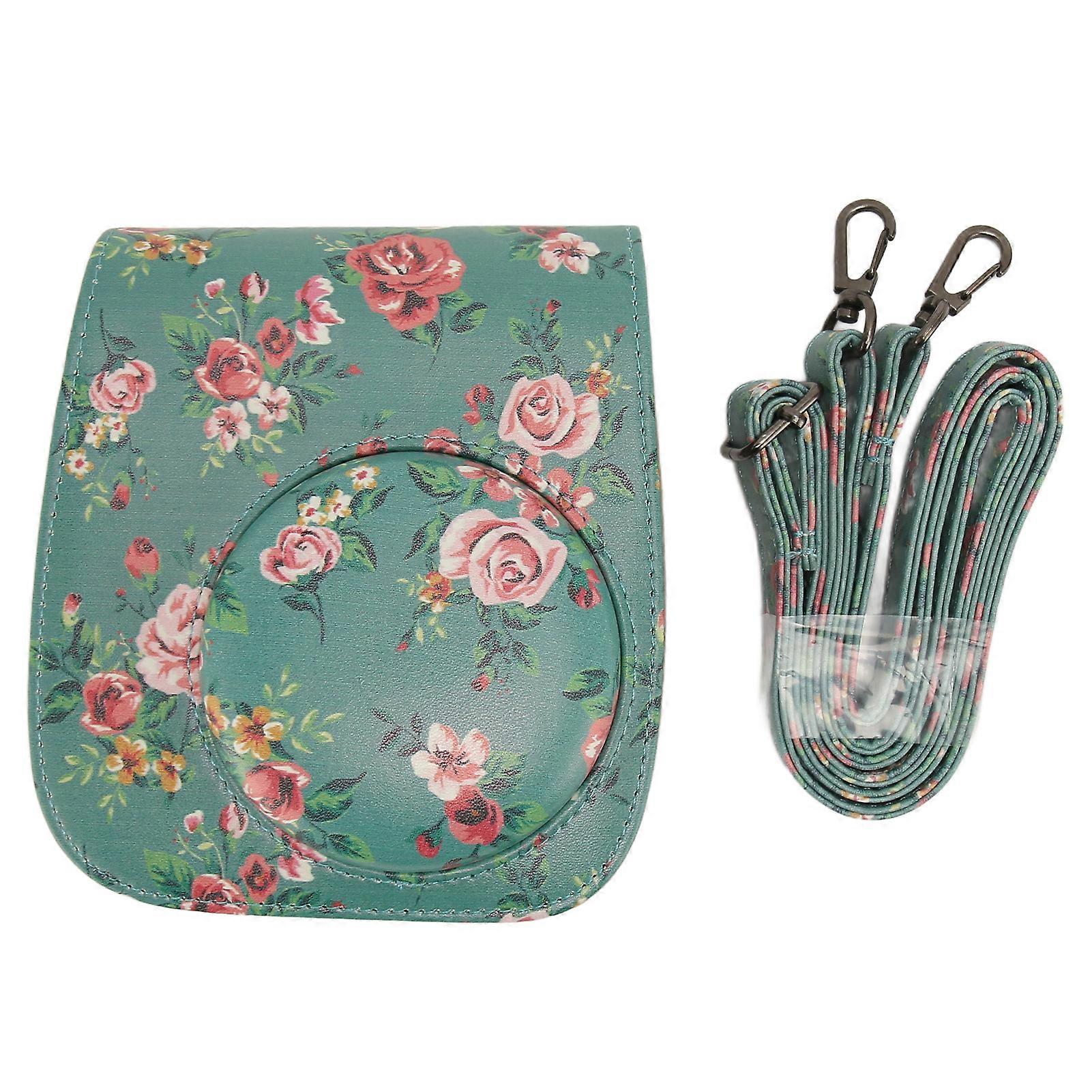 PU Leather Camera Protective Case with Adjustable Shoulder Strap Fit for Instax Mini 12