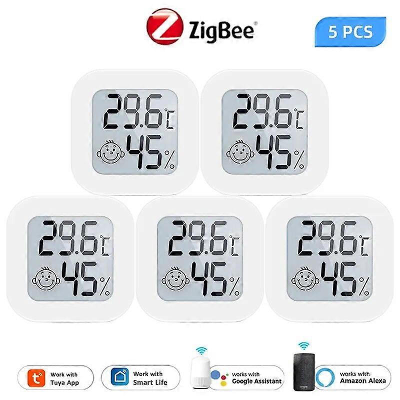 Thermomètre Tuya Smart ZigBee Capteur De Température Et D’humidité Intérieur Avec Écran LCD APP Commande Vocale Alexa Google Home