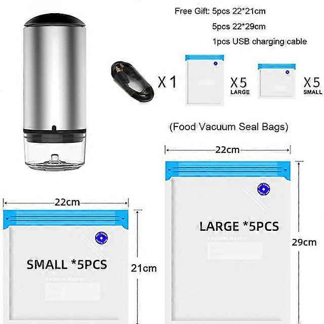 قابلة لإعادة الاستخدام فراغ حقيبة تخزين المواد الغذائية فراغ الغذاء السدادة Sous Vide أكياس USB قابلة للشحن المحمولة فراغ مضخة الهواء المطبخ الأداة