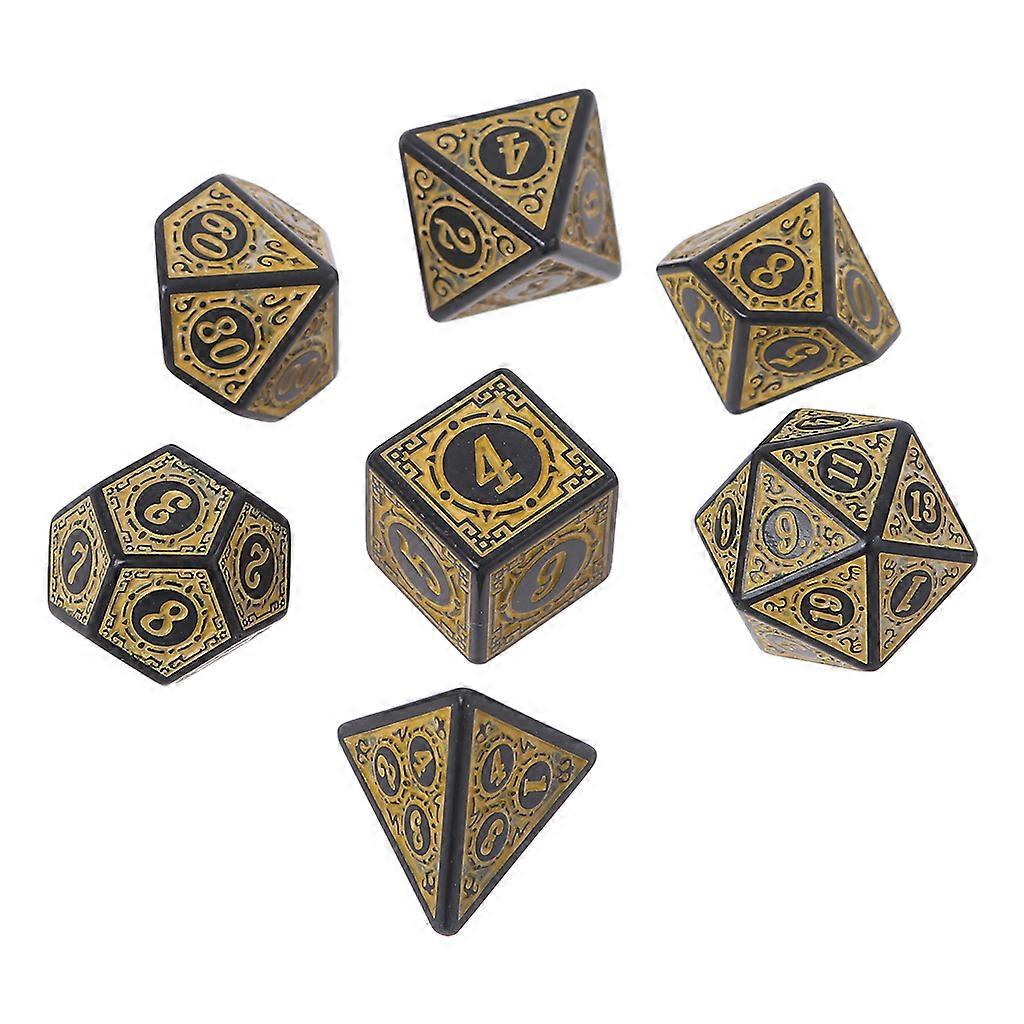 7Pcs Digital Number Multi-faceted For Kid/Adult Toys/Games Resin Dice with Box