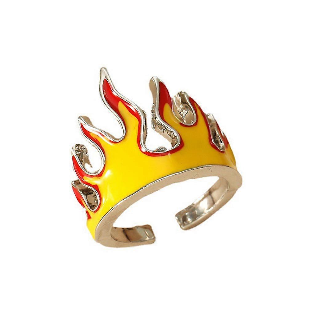 Creative Flame Ring for Men Personality Trendy Hip Hop Wind Ring Open Ring