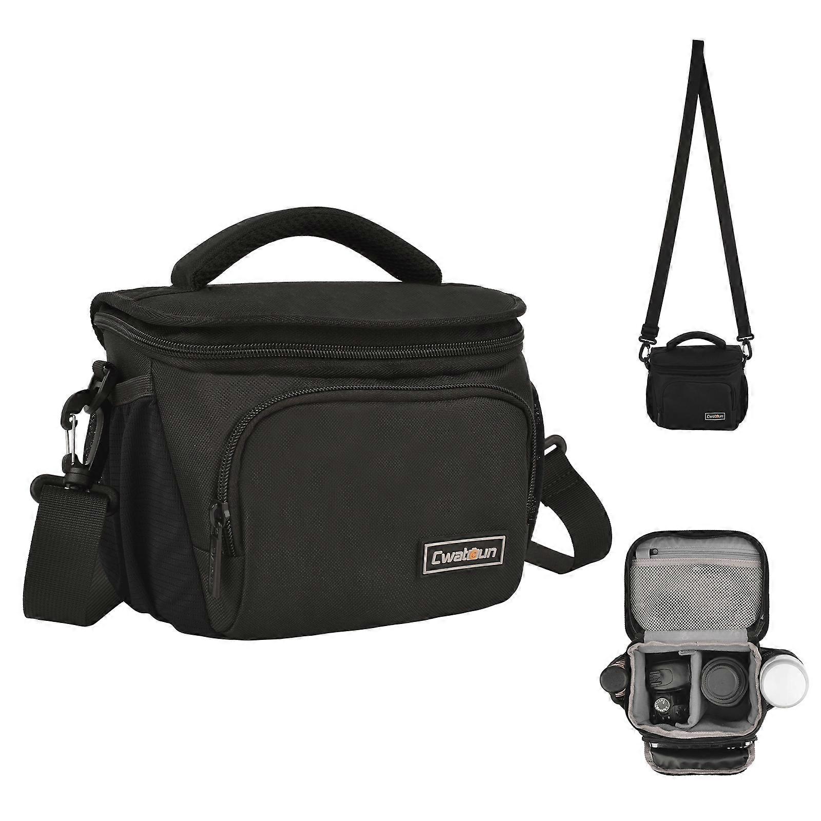 Cwatcun Camera Bag Travel Camera Shoulder Bag Water-resistant Shock-proof for Mirrorless Camera with Removable Dividers