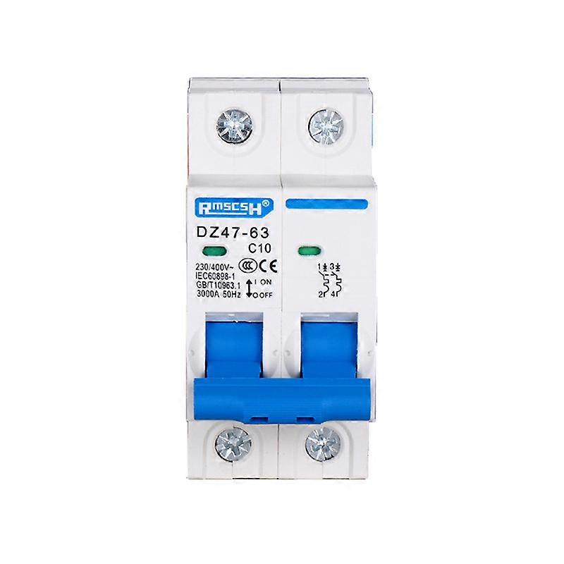 DZ47-63 10A 16A 20A 25A 32A 40A 50A 63A 2P AC 400V Mini Circuit Breaker MCB Cutout Switch Breaker Switch