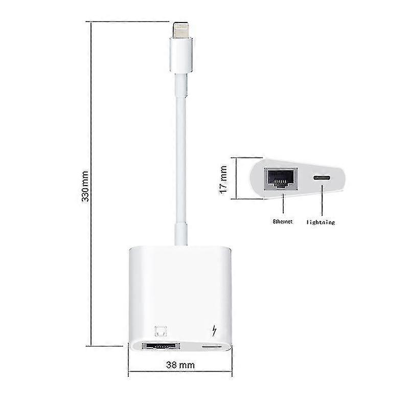 Lightning naar RJ45 Ethernet LAN-netwerkadapter met oplaadpoort voor Iphone, iPad 100Mbps