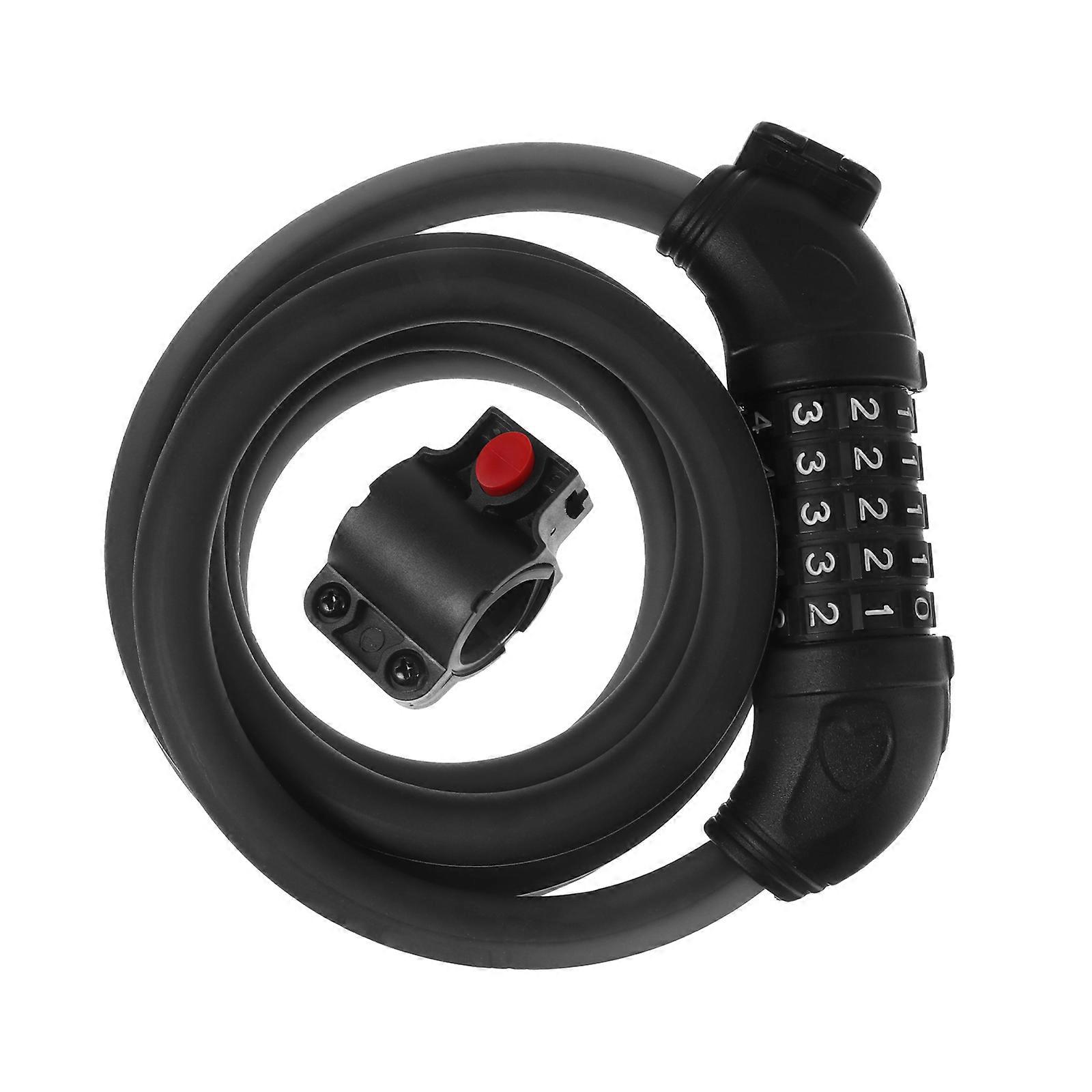 Bike Lock 5-Digit Resettable Number Security Lock Chain Lock Cable Lock (Black)