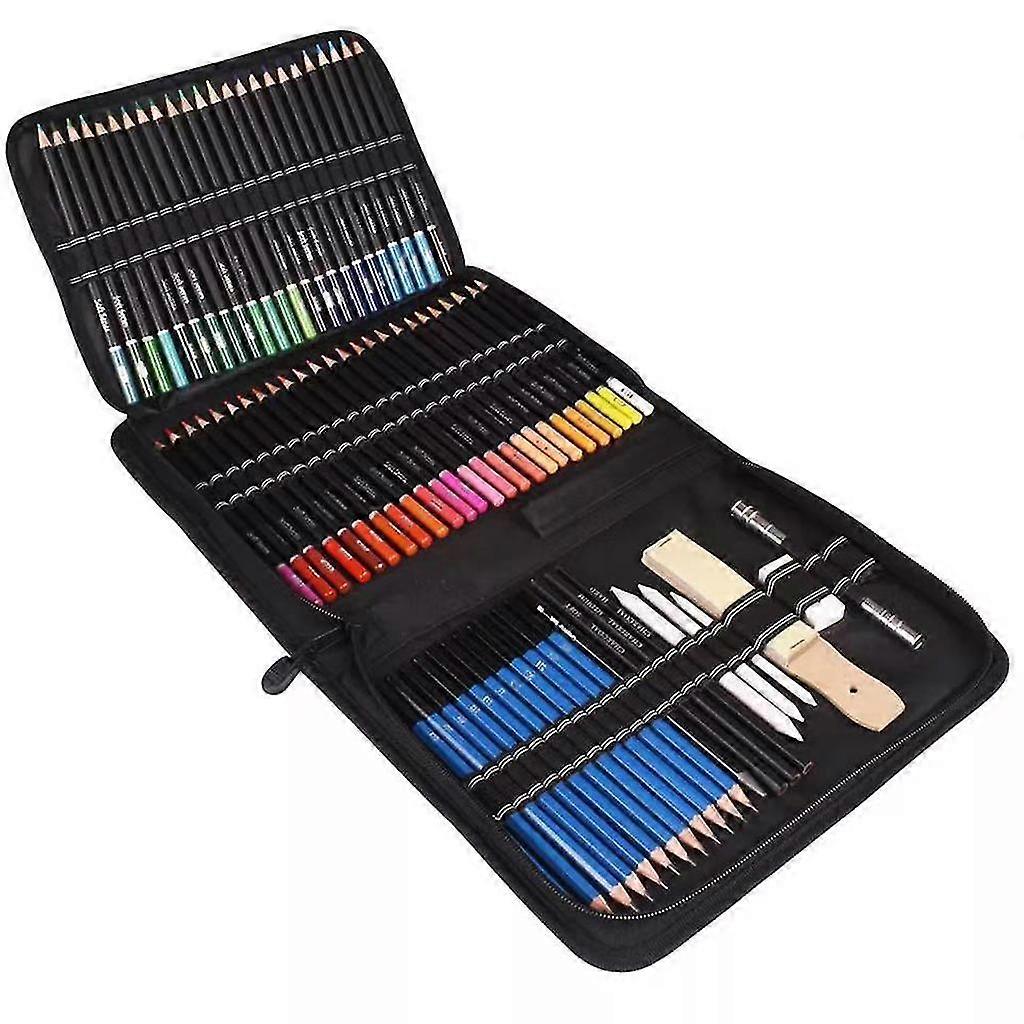 95pcs Artist Sketch Set With Sketch Pencils 72 Colored Pencils Blending Stumps