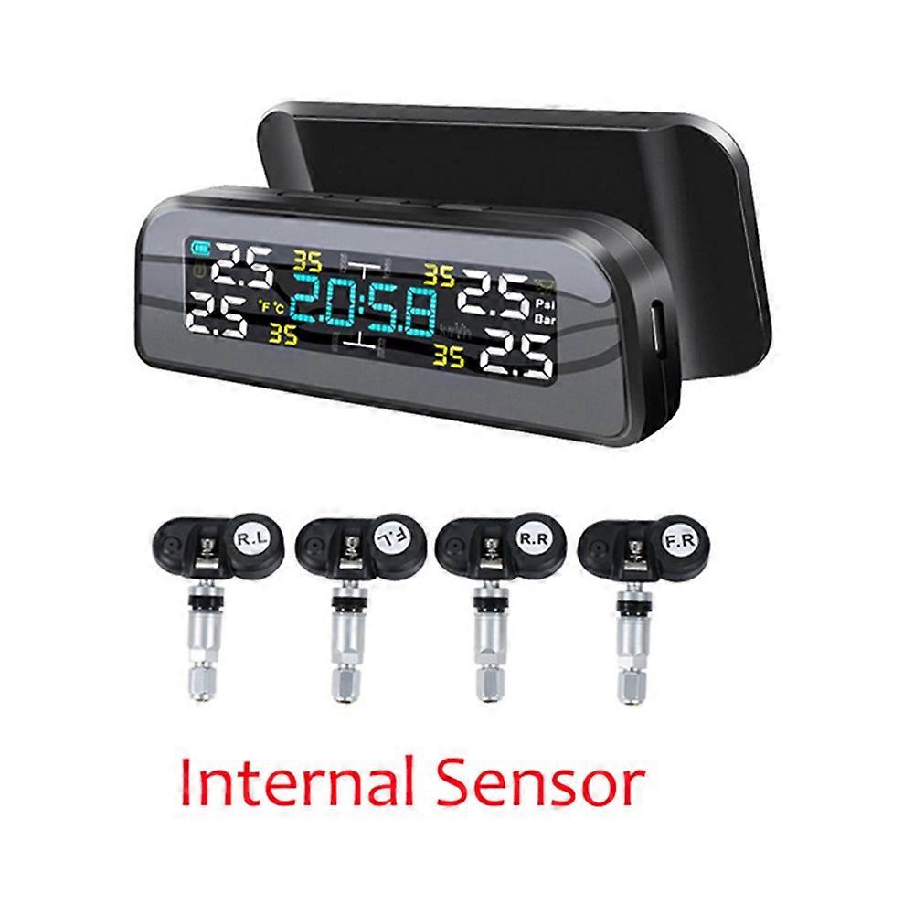 Universal Smart TPMS Car Tire Pressure Alarm Monitor System 4Sensors Display Solar Intelligent Tyre Pressure Temperature Warning