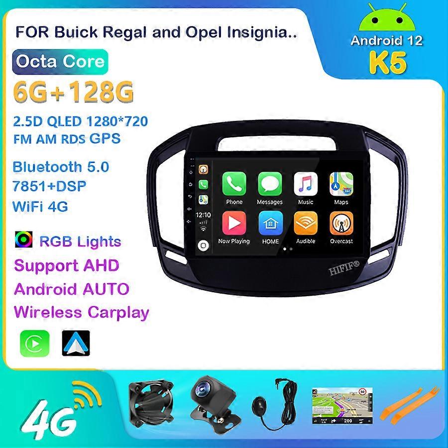Android 12 Car Radio Multimedia Player For Buick Regal For Opel Insignia 2014 2015 2016 GPS Navigation Accessories Support DSP