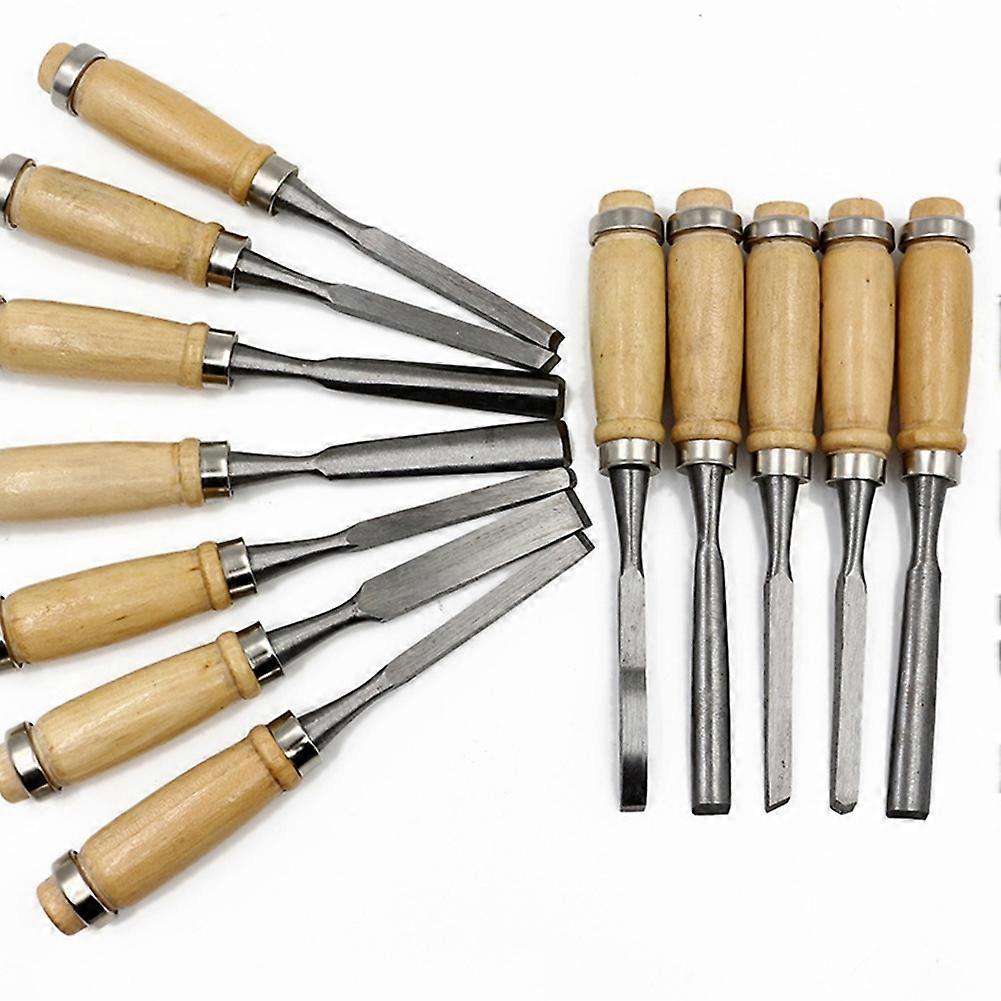 12Pcs/Set Manual Wood Carving Hand Chisel Woodworking Engraving DIY Tools Kit JIKAIX