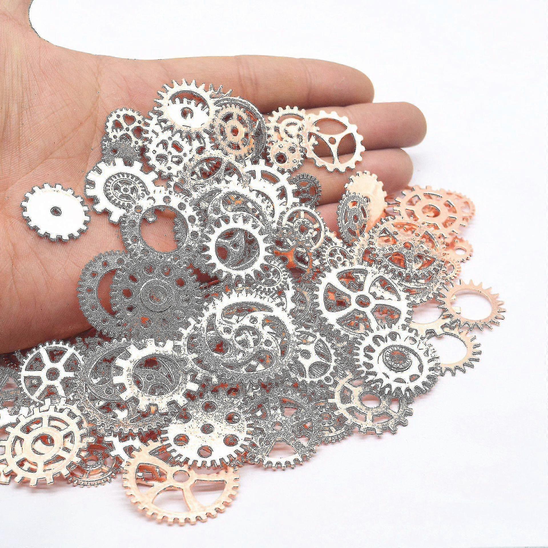 100g (70-80 adet) Mix İskelet Steampunk Saat İzle Dişli Çark Tekerleği Kolye Takıları Takı Yapımı Diy Steampunk Dişli Kolye Tılsımları Toptan Hk