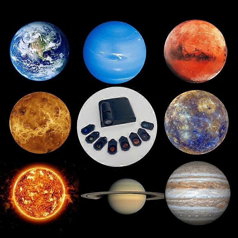 Planet Projection Lamp with 8pcs Light Sheets Photo Earth Sun Galaxy Light Projector Novelty Atmosphere Light Party Photo Props