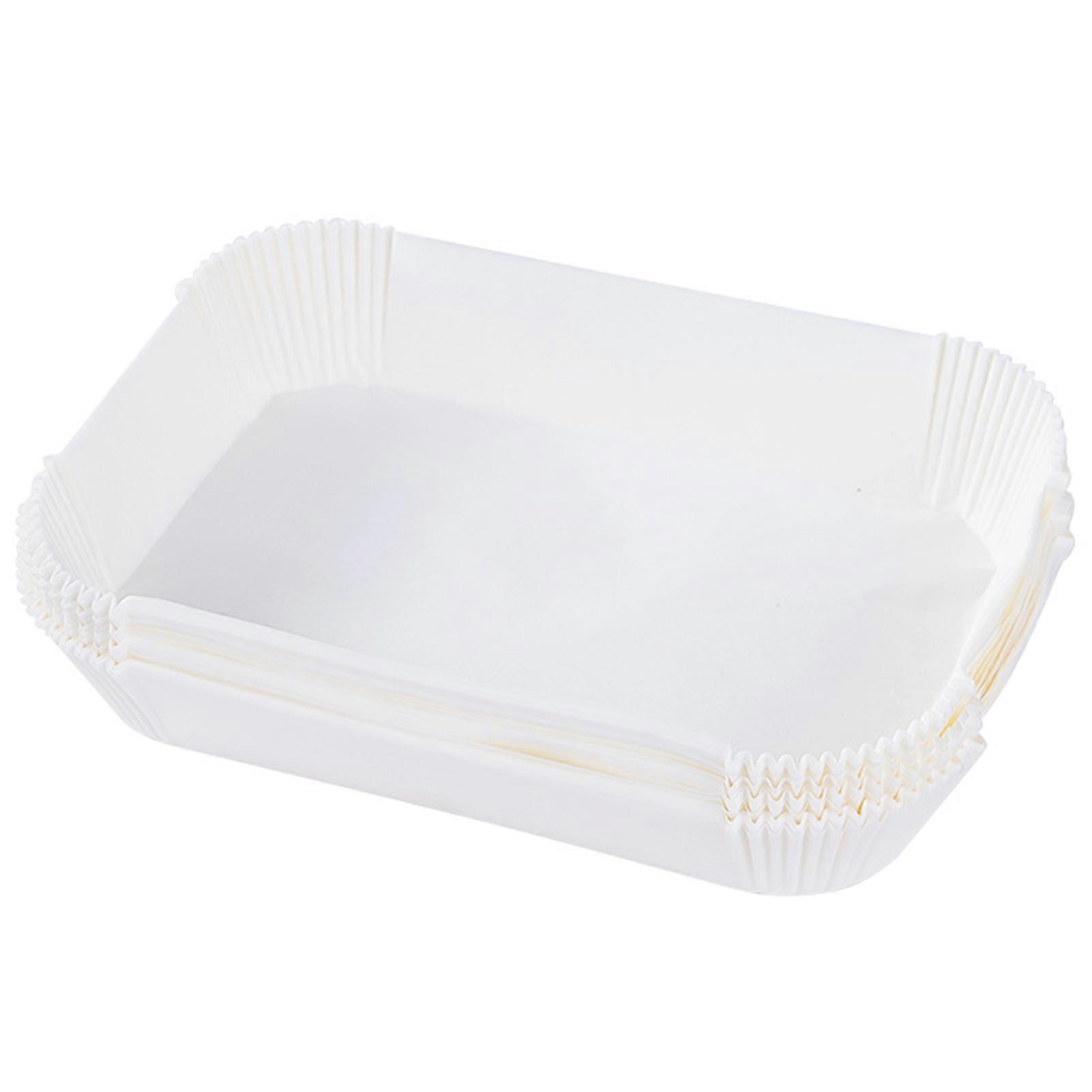 50Pcs Rectangle Air Fryers Liner Non-Stick High Temperature Resistant Microwave Oven Baking Paper Disposable Kitchen Grill Parchment Paper for Bakery