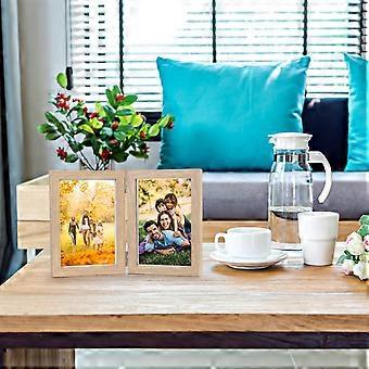 Set Di 10 Cornici Portafoto 10x15 Cm Con Clip E Cordino In Legno – Decorazione Fai Da Te Per Pareti – Matrimonio E Compleanni