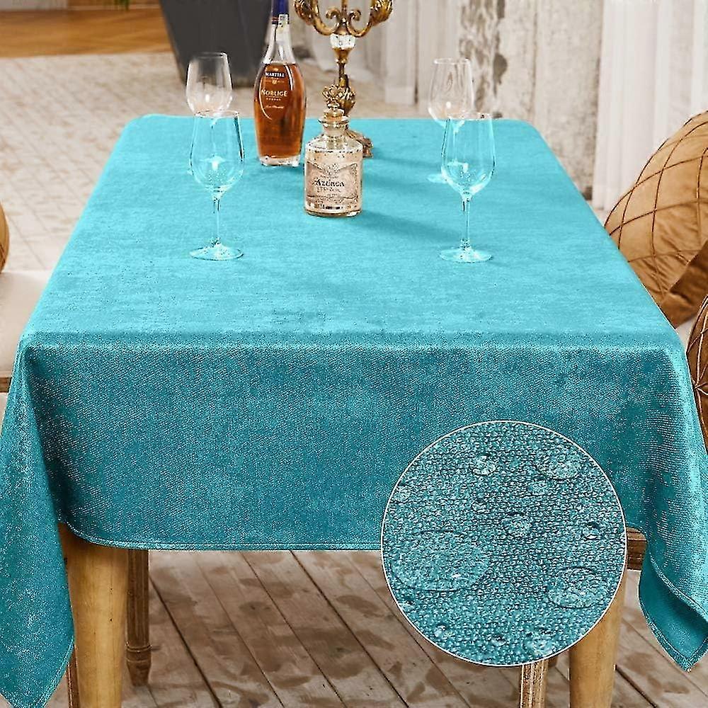 Table Cloth Party Table Decoration Rectangular Linen Effect Table Cloth Waterproof and Stain Proof T20240603