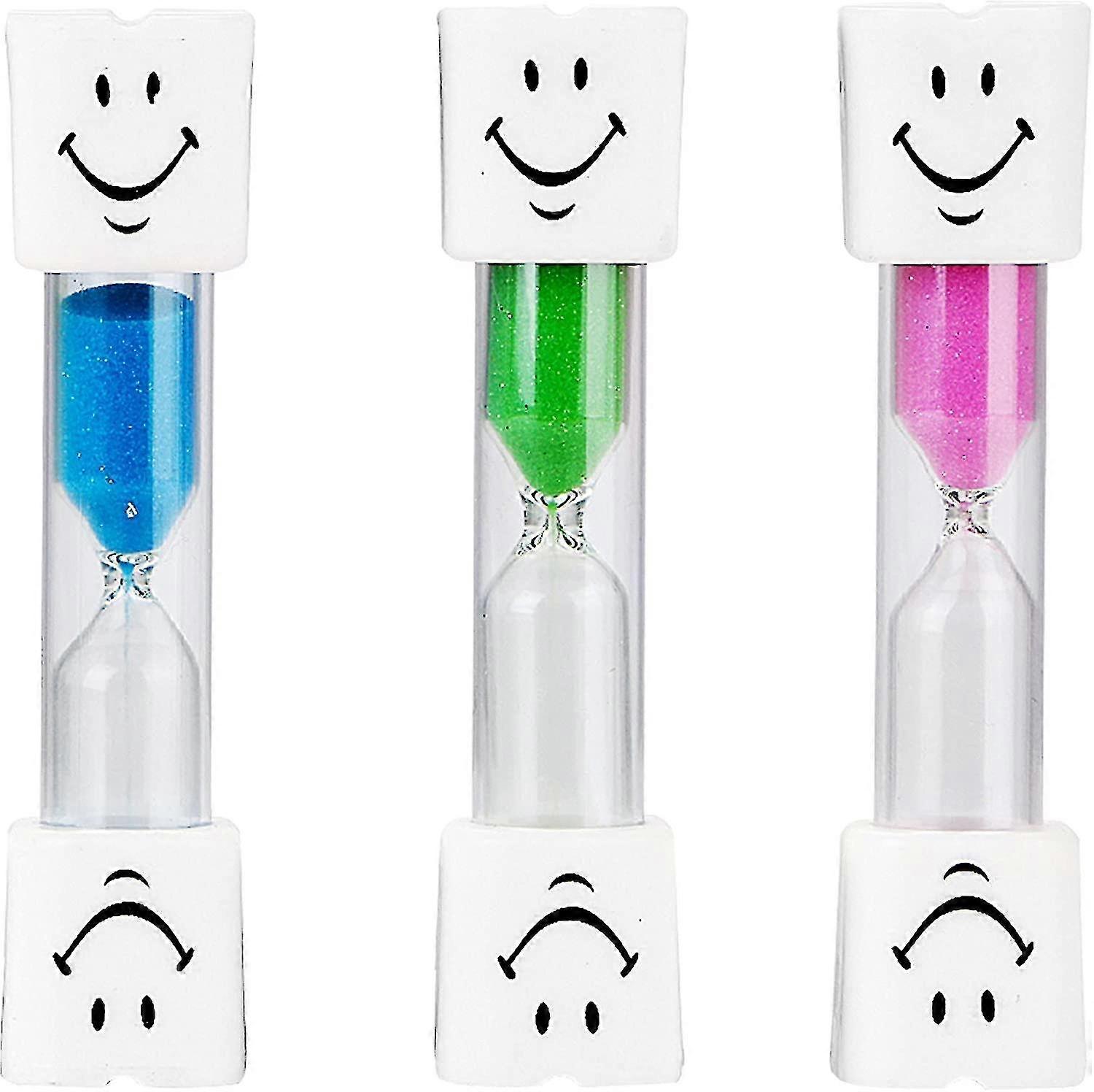 3pcs Brushing Timer, 3 Minute Dental Hourglass For Kids, Tooth Brushing Sand Timer