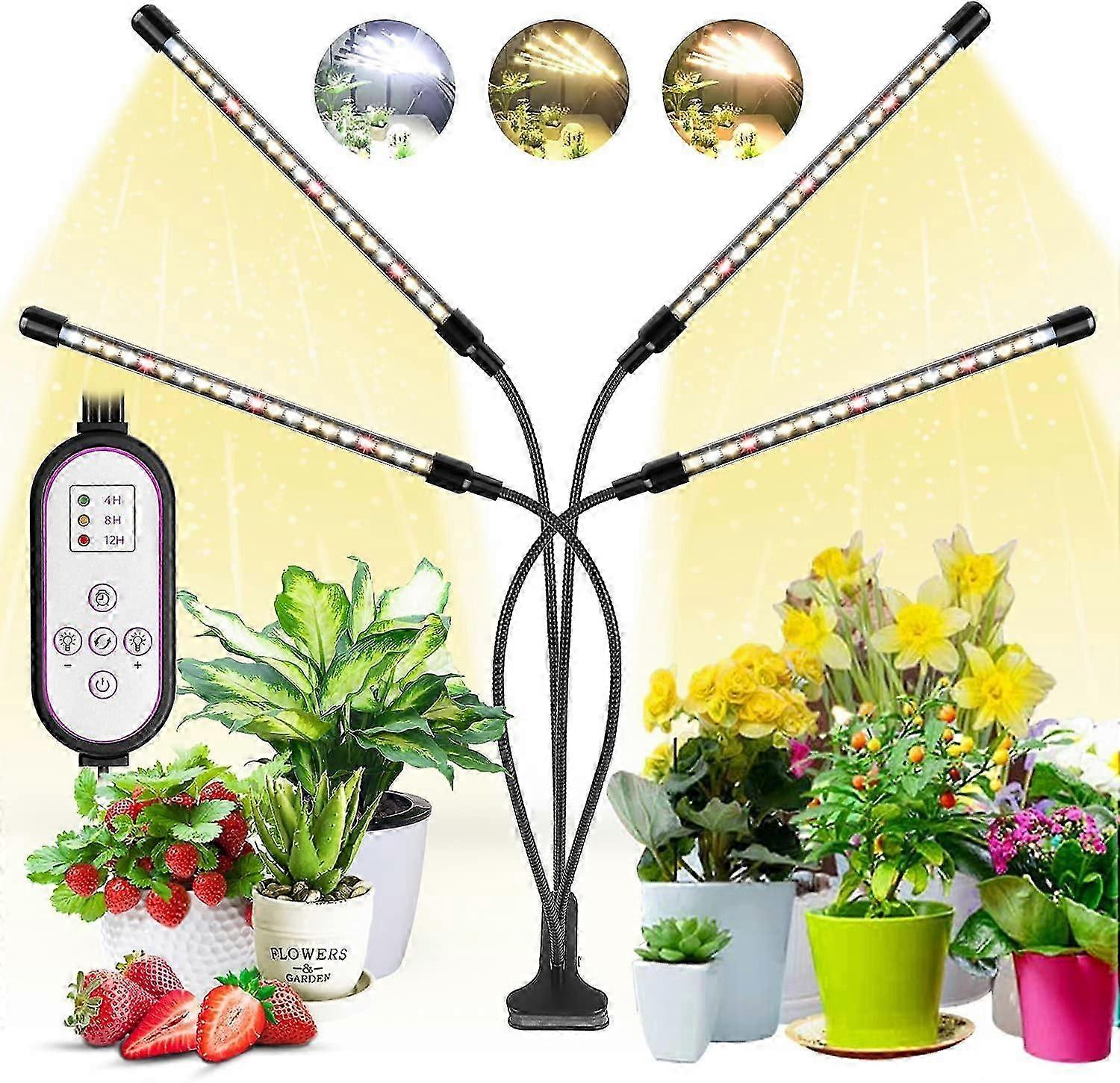 80 LEDs Plant Grow Light for Indoor Plants with Timer, 3 Switch Modes