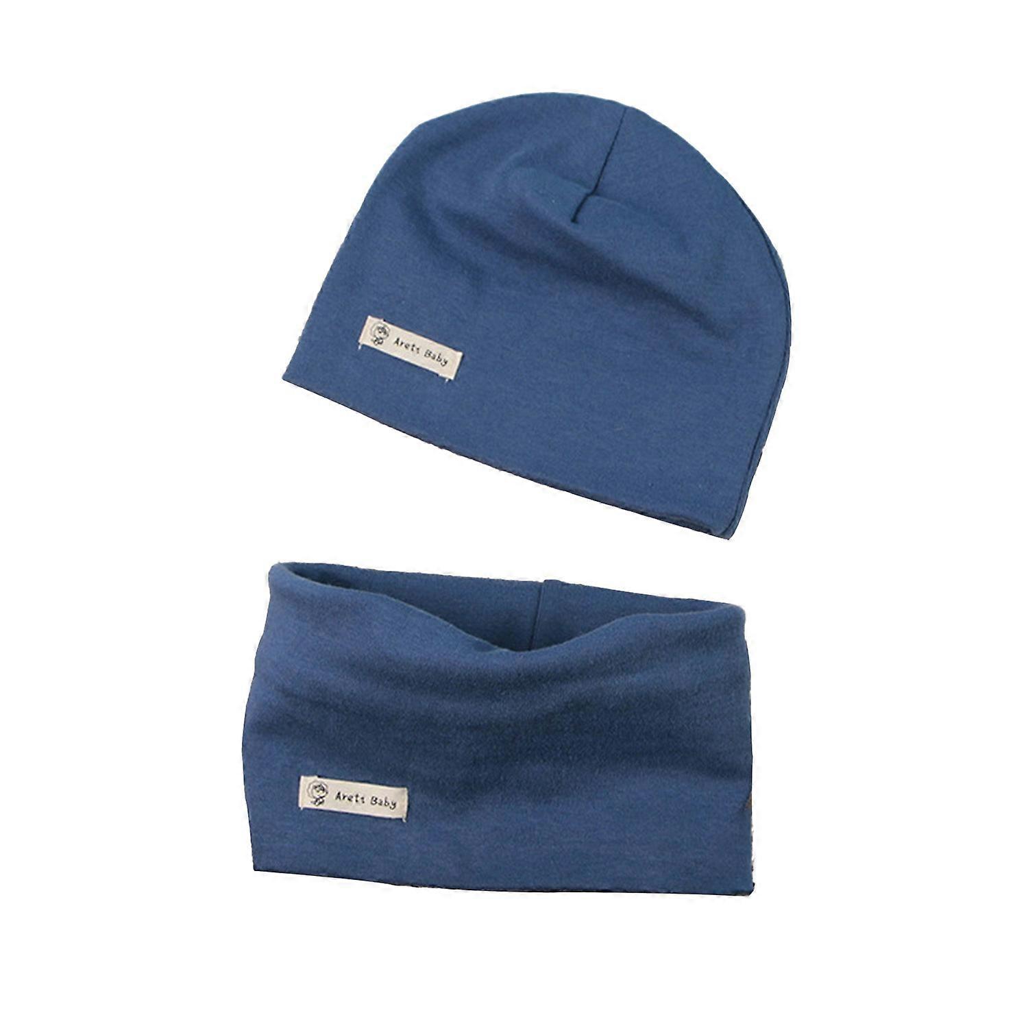 2 Pcs/Set Children Hat Scarf Set Elastic Anti-slip Keep Warm Beanie Neck Wrap Set Thickened