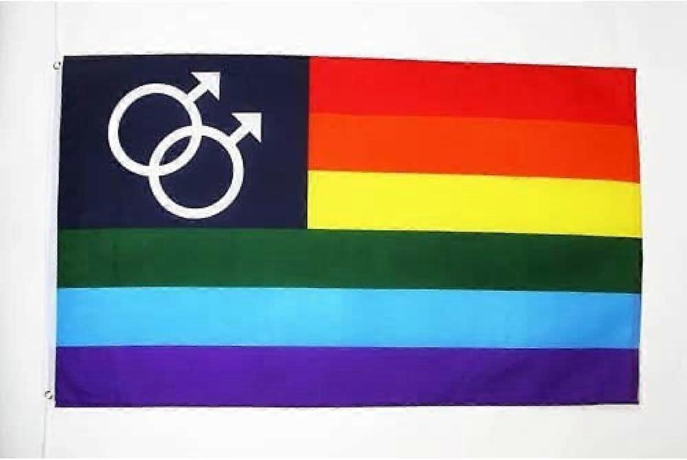 Bandeira Dupla de Marte Arco-íris - Banner do Orgulho Gay com Dois Ilhós de Metal - Resistente ao Desbotamento - Cores Vivas QQZ193