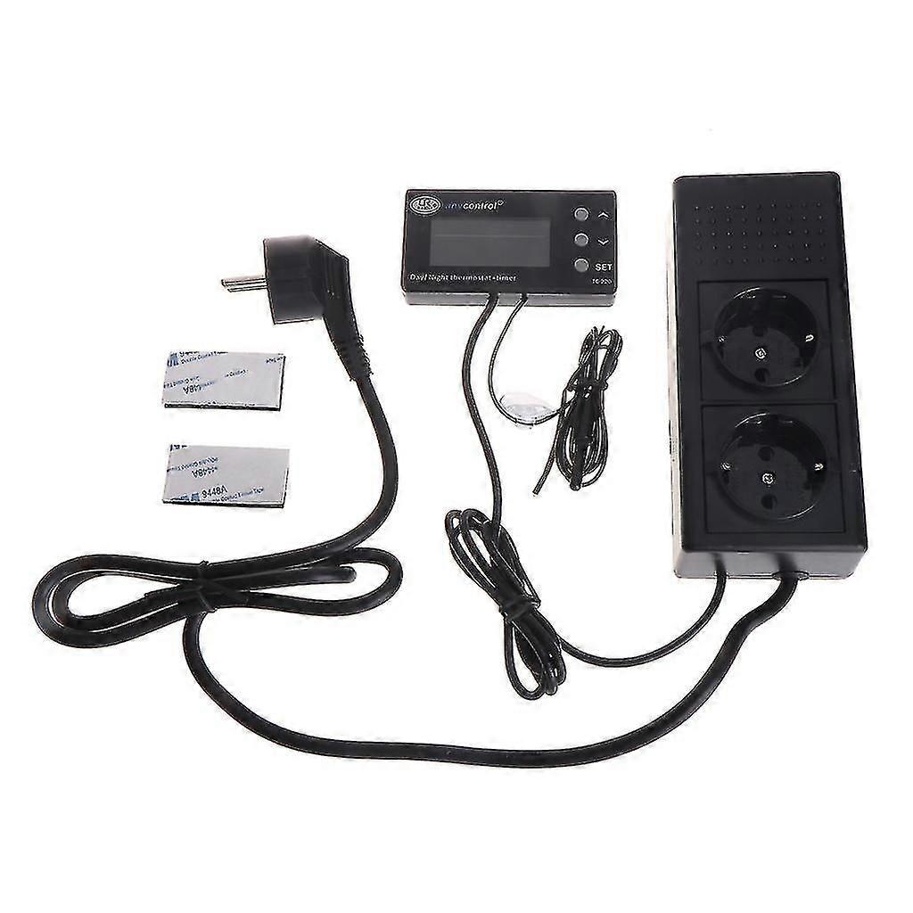 Digital Dimmertermostat Reptil Dag Natt Timer Termostat Stickkontakt Uttag