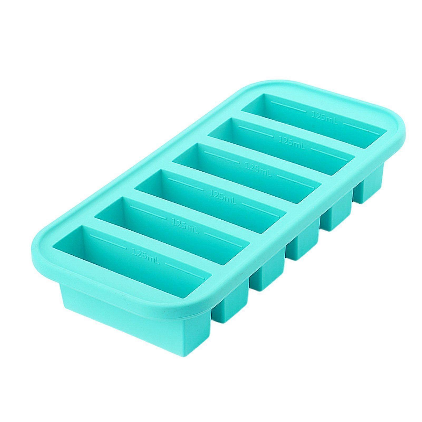 Silicone Freezer Tray with Lid Leak-proof Soup Freezer Container BPA-Free Space-saving Freezing Ice Tray Mold