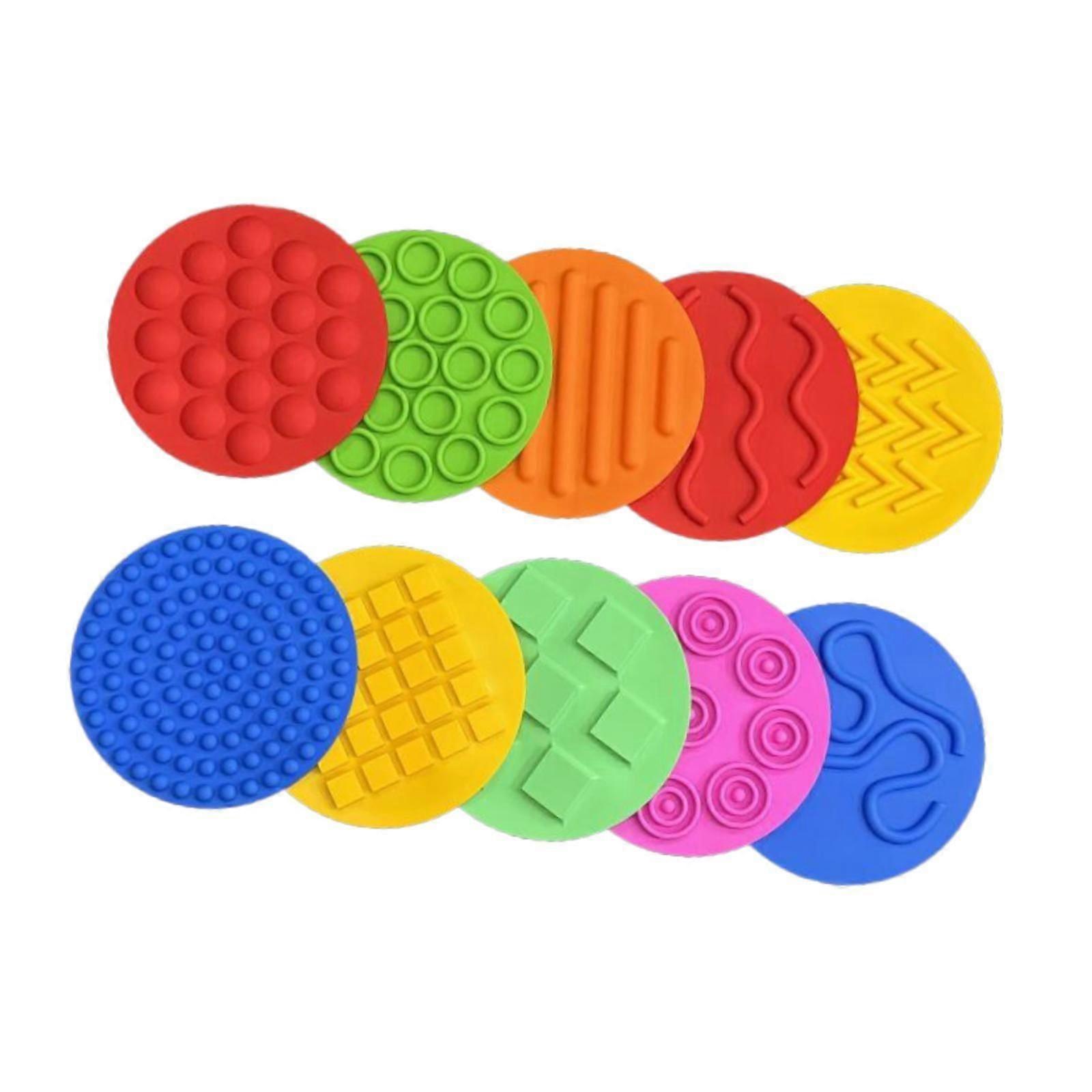 10x sensoriske silikonmatter taktile sensoriske sirkler for barn barn som trener
