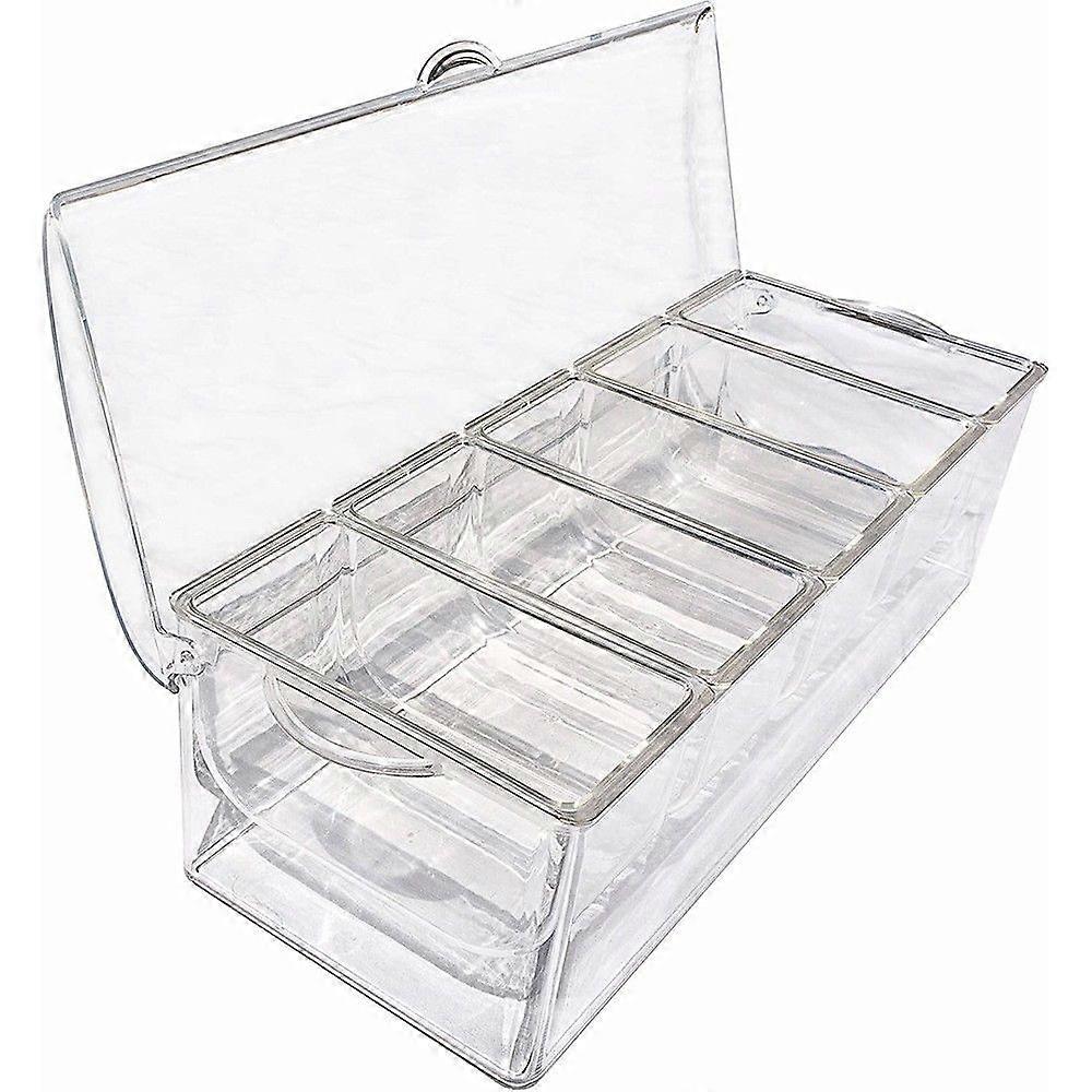 Creative Grid Plastic Tray, Ice Party Serving Bar, Dispenser, Salad Plate, Compartment Tray with Lid