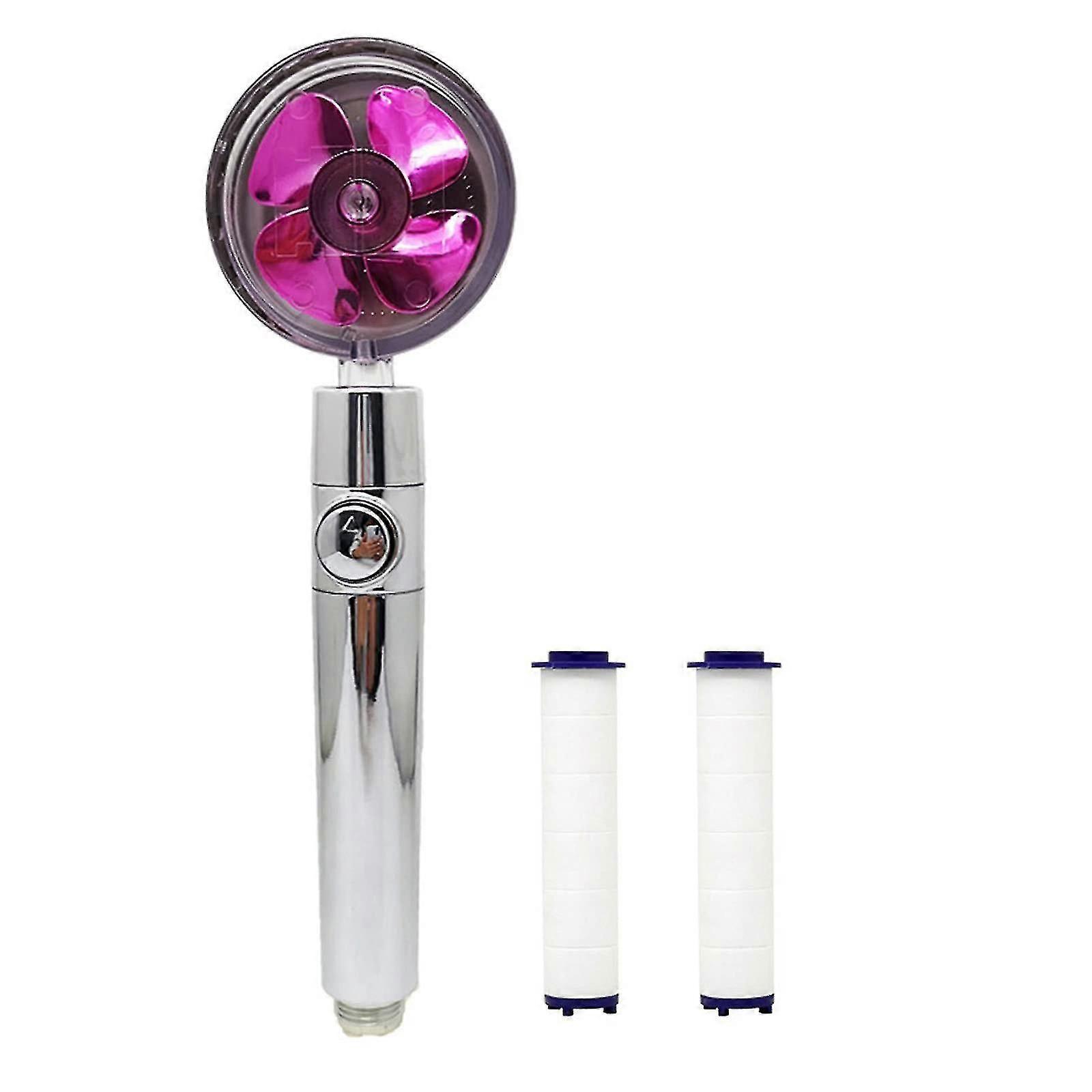 360 Power Shower Head, Water Saving Flow Rotating With Small Fan, Abs Rain High Pressure Spray Nozzle Handheld Showerheads