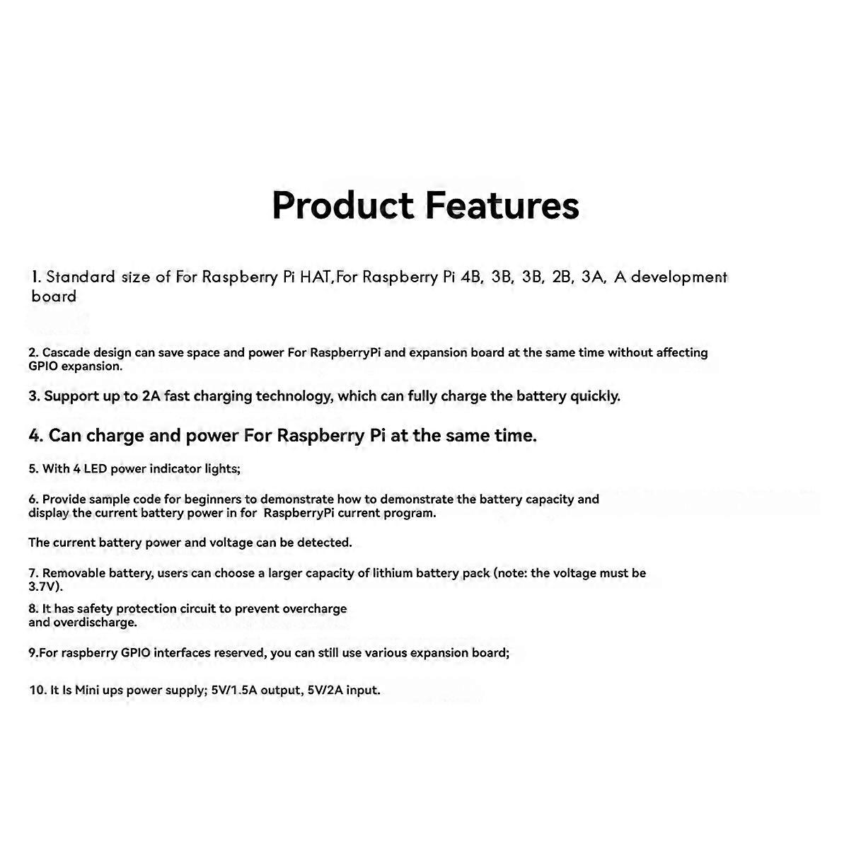 Module d'alimentation par batterie au lithium UPS HAT pour 4B 3B+ 3B 2B 3A+A+ UPS HAT