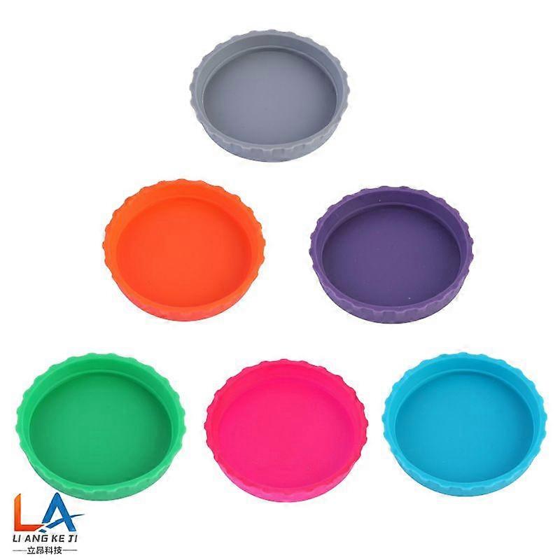6pcs multi-color silicone can lids-6.35cm