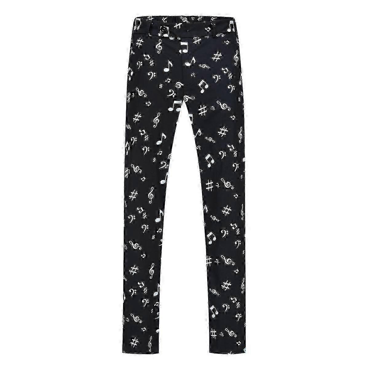 رجل مستقيم الساق منقوشة بنطلون عارضة