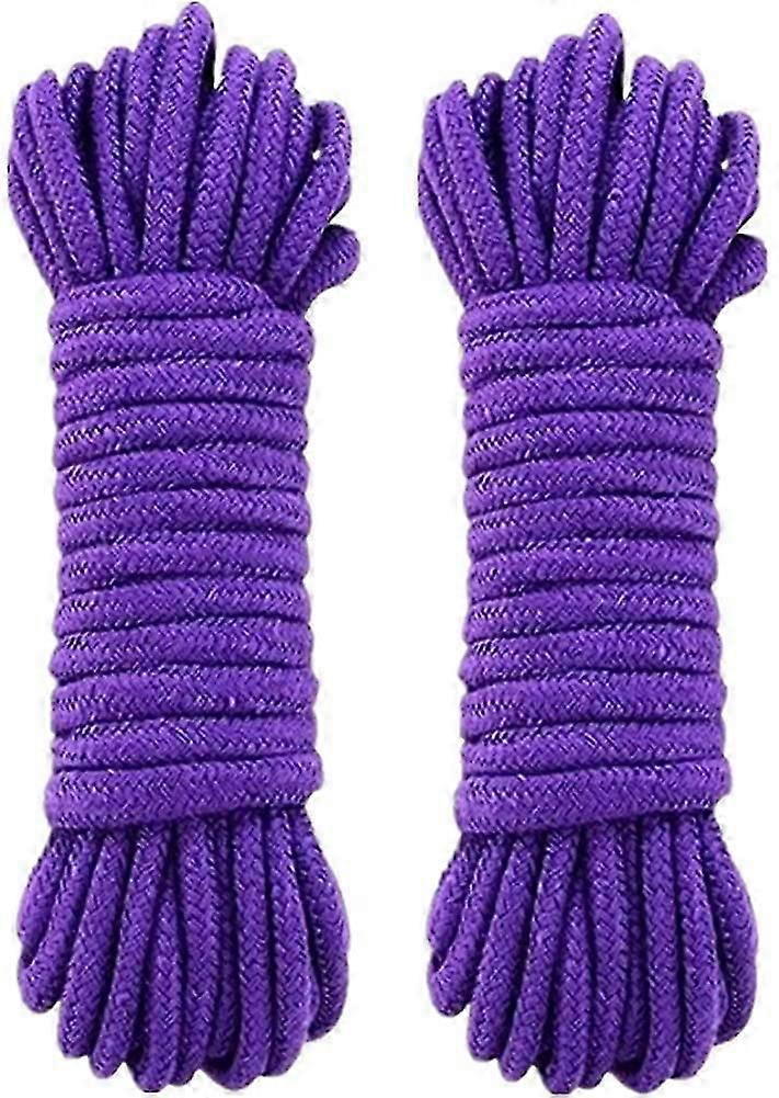 2er-Pack weiches Baumwollseil - 10m/8mm dicker Baumwollfaden (lila)