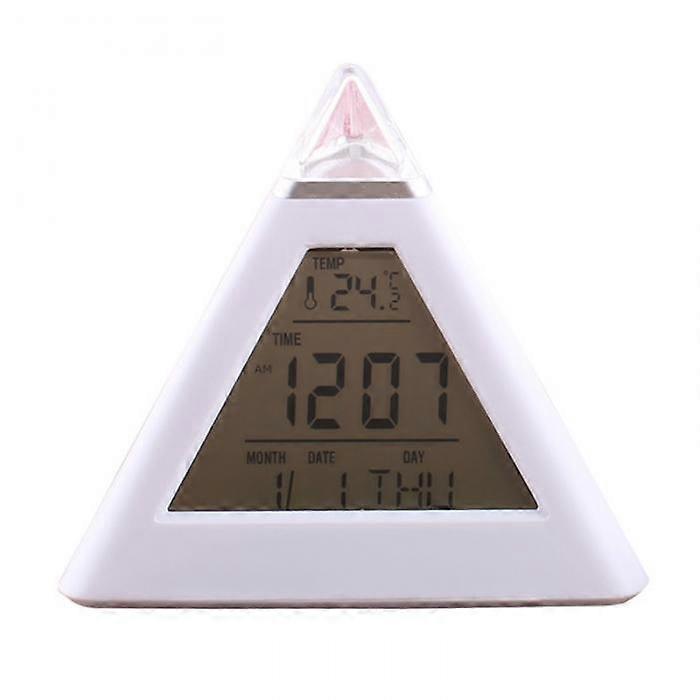 Digital 7 Color Changing LED Alarm Clock Thermometer Calendar