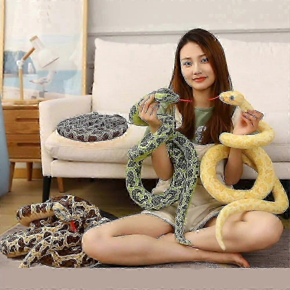 200cm/300cm Giant Snakes Plush Toy Simulation Long Golden python Stuffed Snake Plushie Children Boys Gift Home Decoration